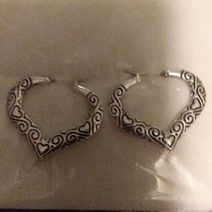 Silver heart earrings
